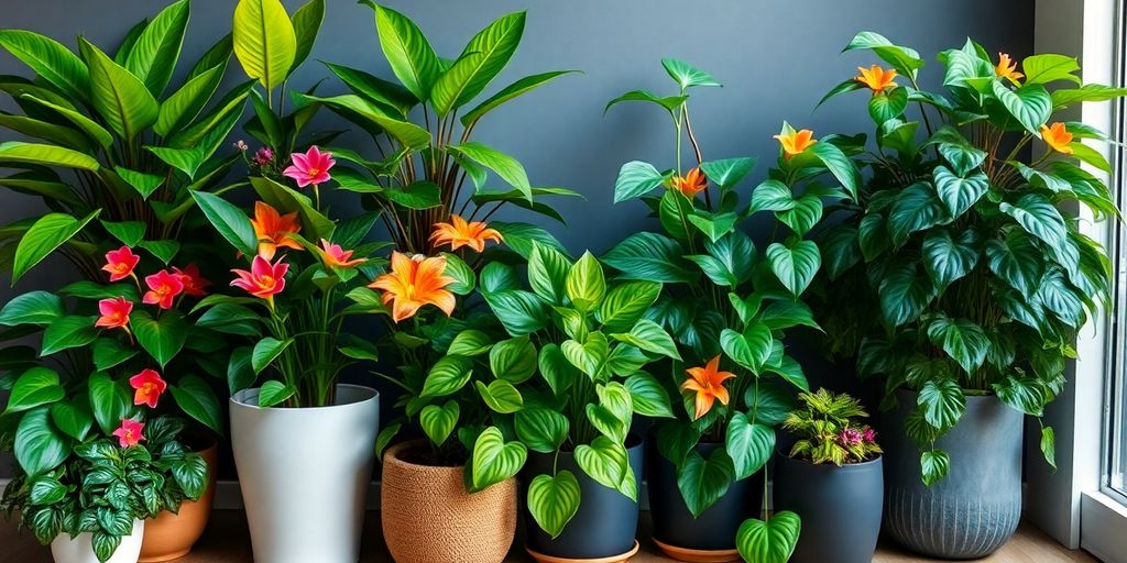 Plantas ornamentais brasileiras em salas modernas.