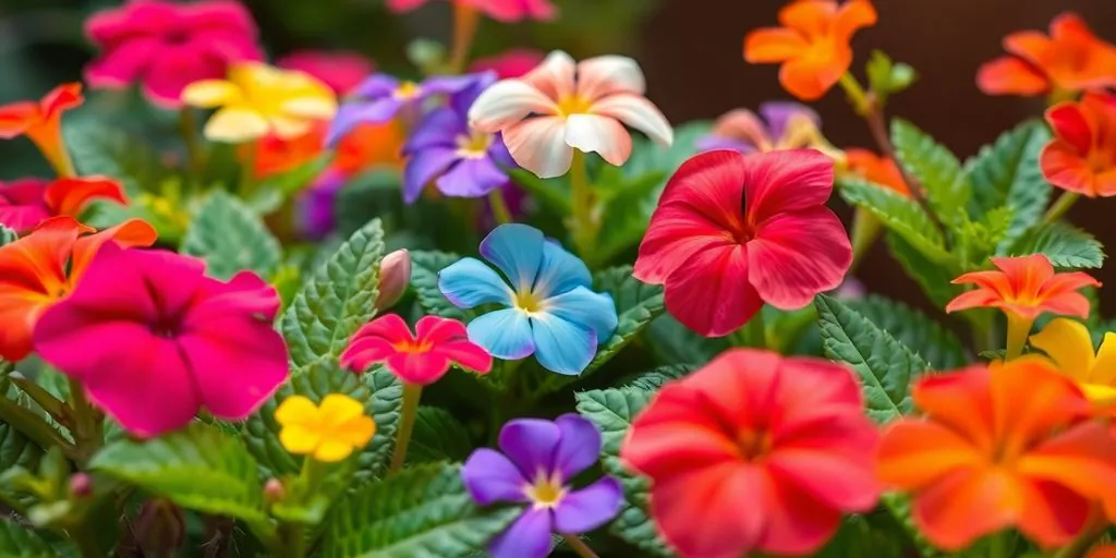 Flores de plantas ornamentais em ambientes de pouca luz.